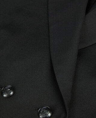 The Kooples DAMEN BLACK kurze, schwarze jacke mit falten aus wolle