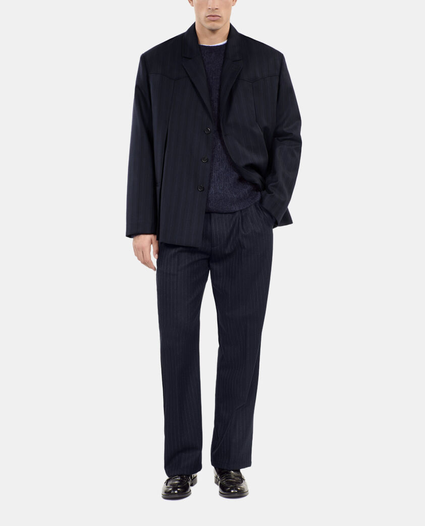 The Kooples HERREN NAVY blauer blazer im kimonostil mit streifen