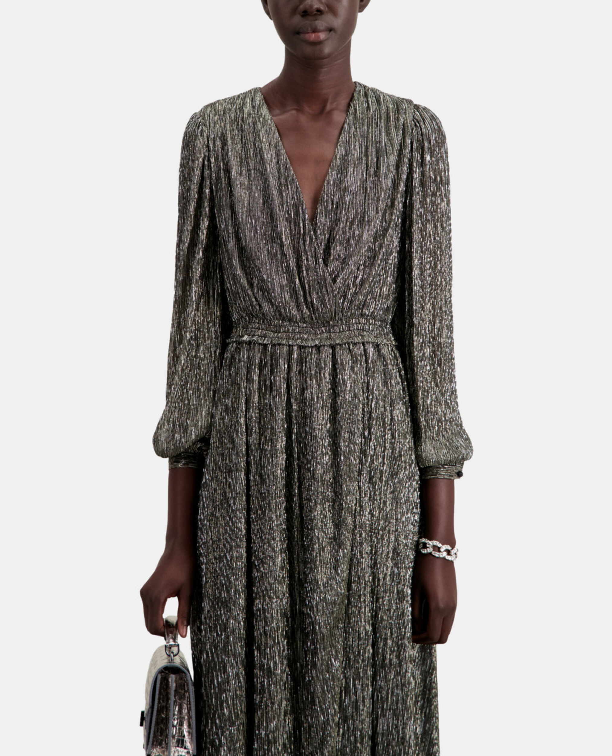Long silver dress, SILVER, hi-res image number null