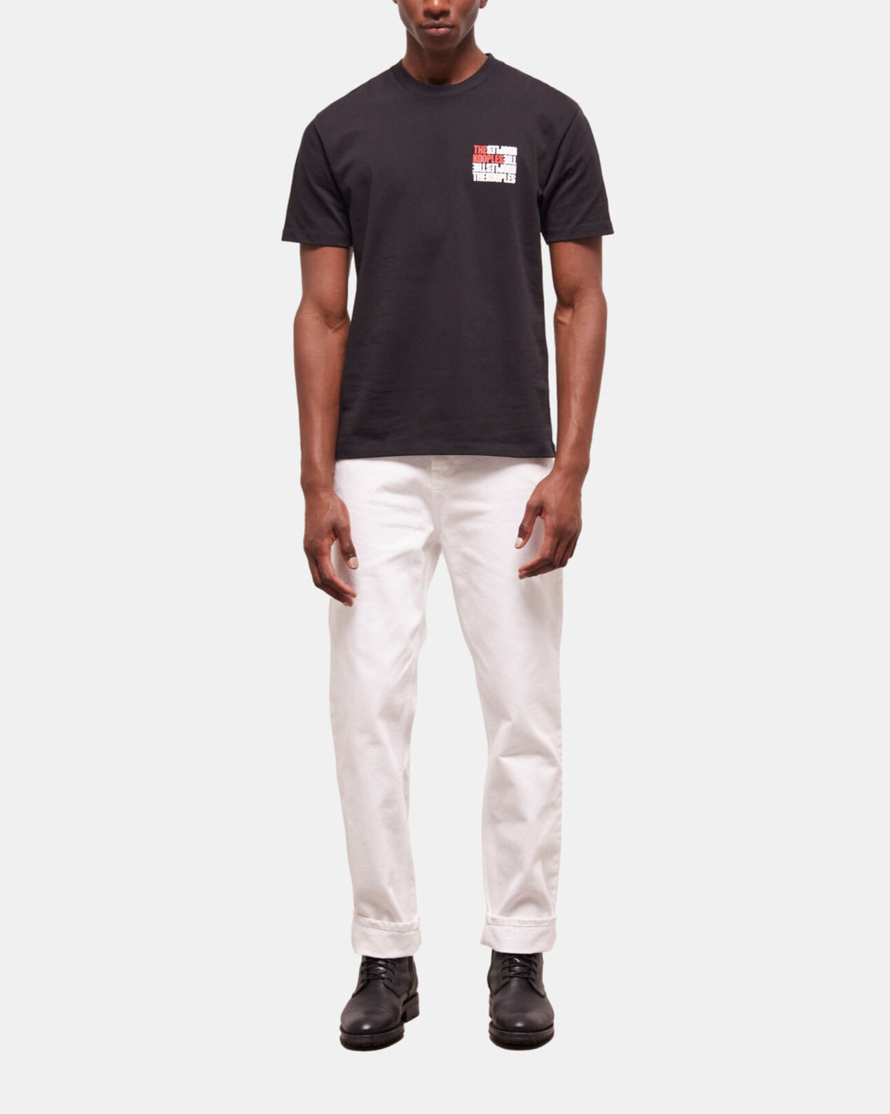 The Kooples HOMME BLACK t-shirt homme logo the kooples noir