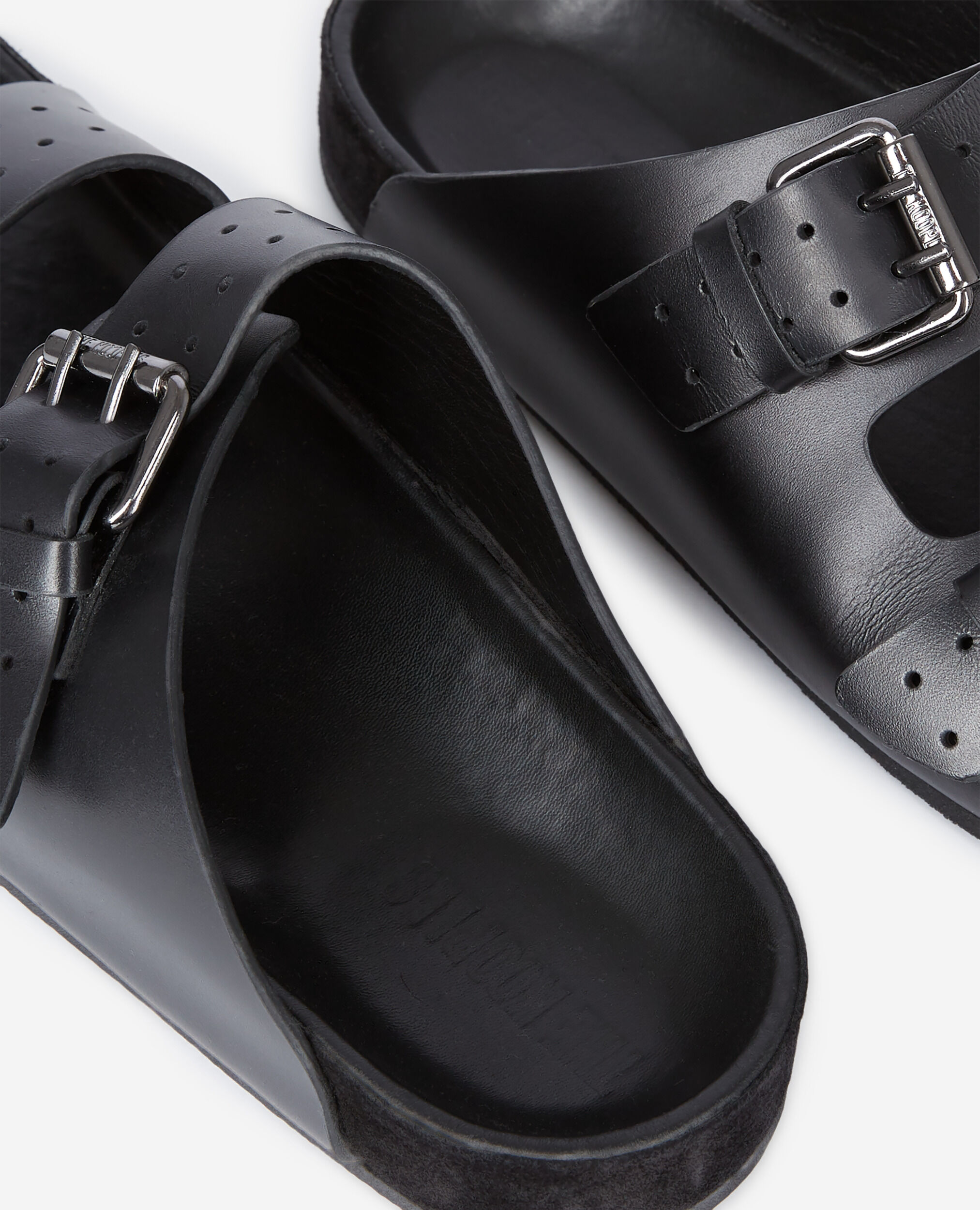 Sandales en cuir noir, BLACK, hi-res image number null