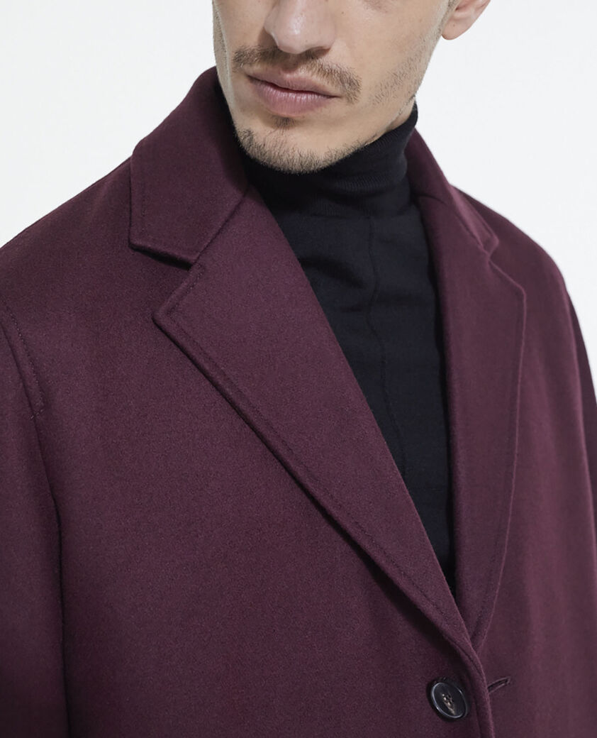 The Kooples HOMME BURGUNDY manteau en laine bordeaux