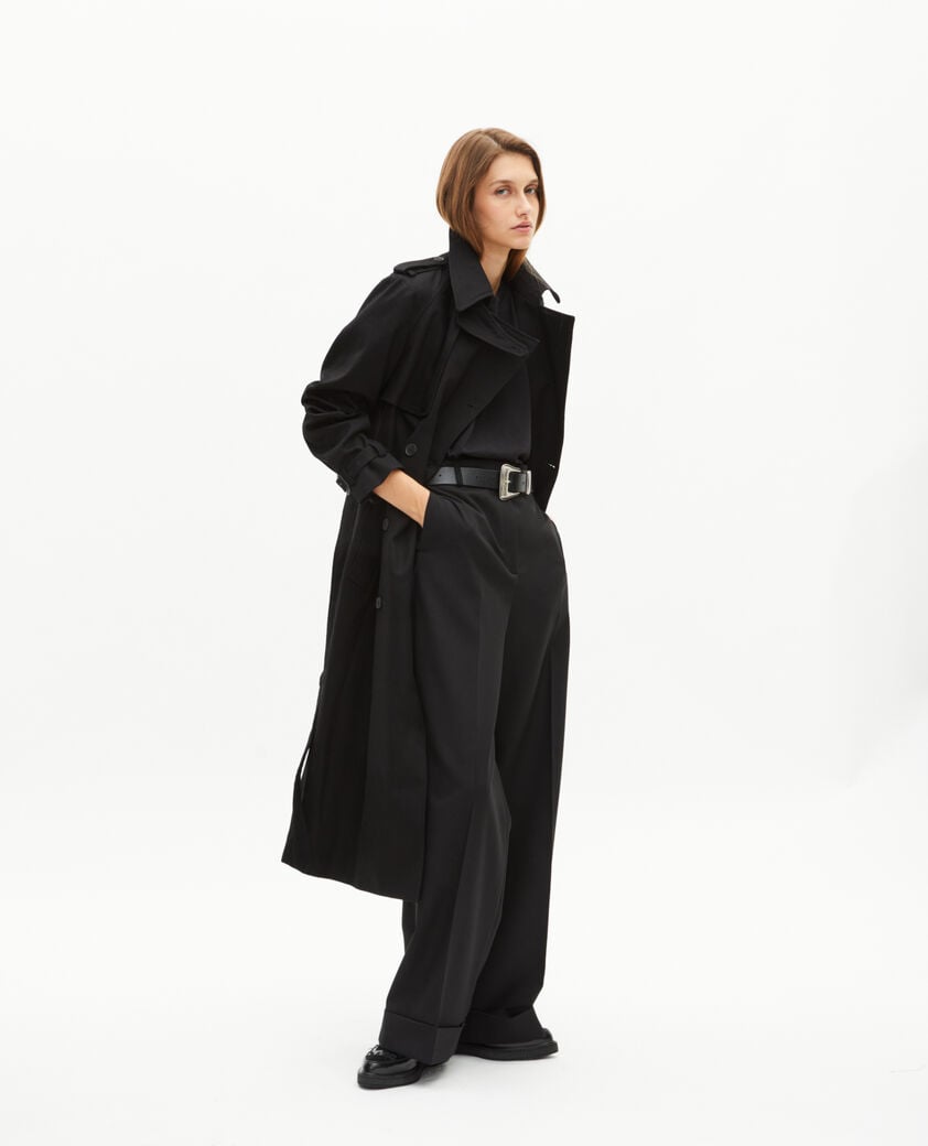 The Kooples F BLACK black trench coat