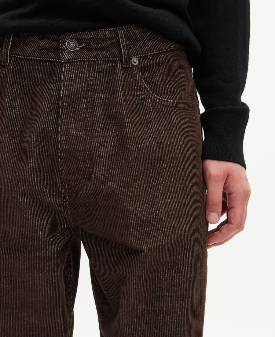 The Kooples MEN TABACCO brown corduroy baggy jeans