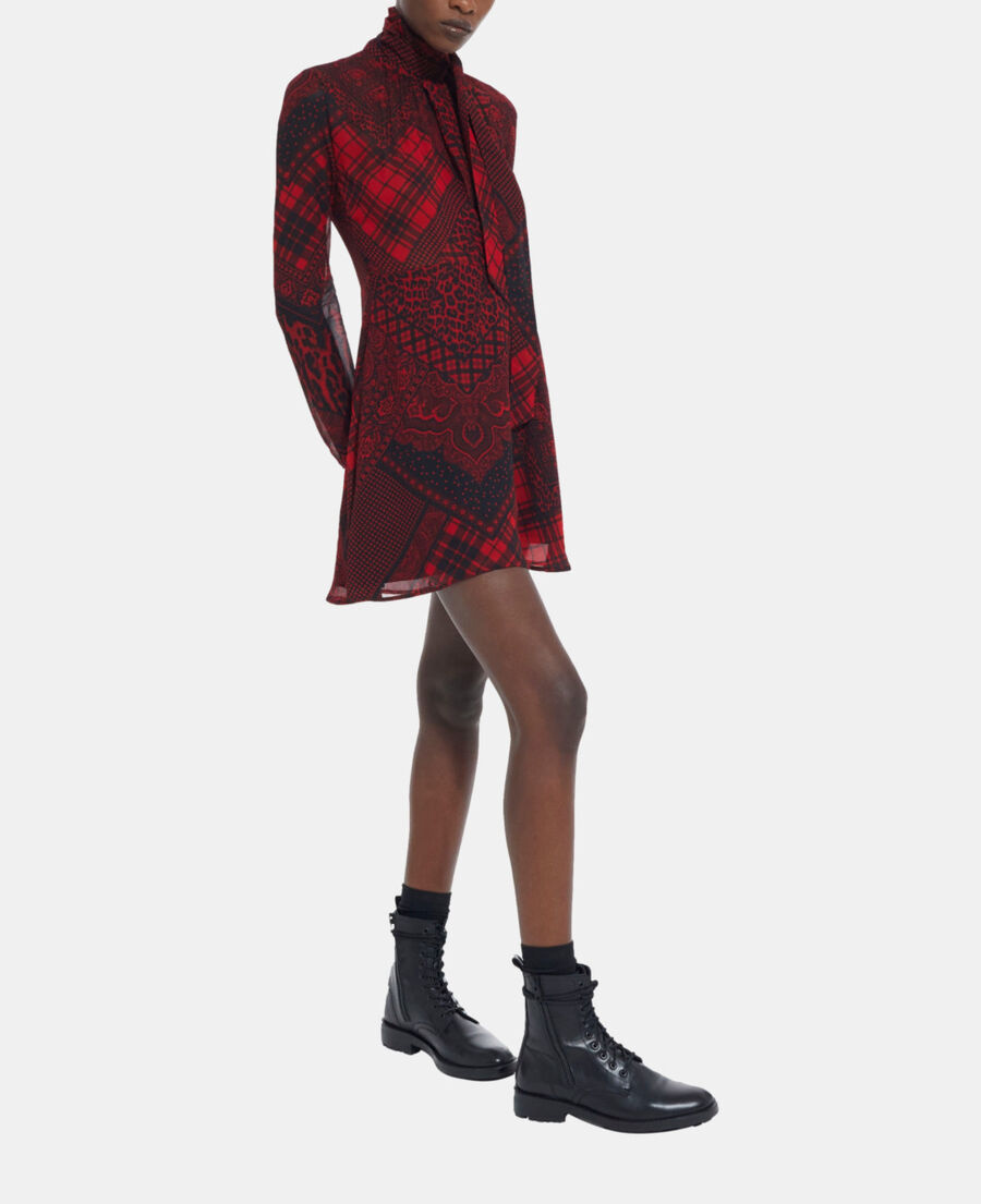 Robe courte imprimée rouge