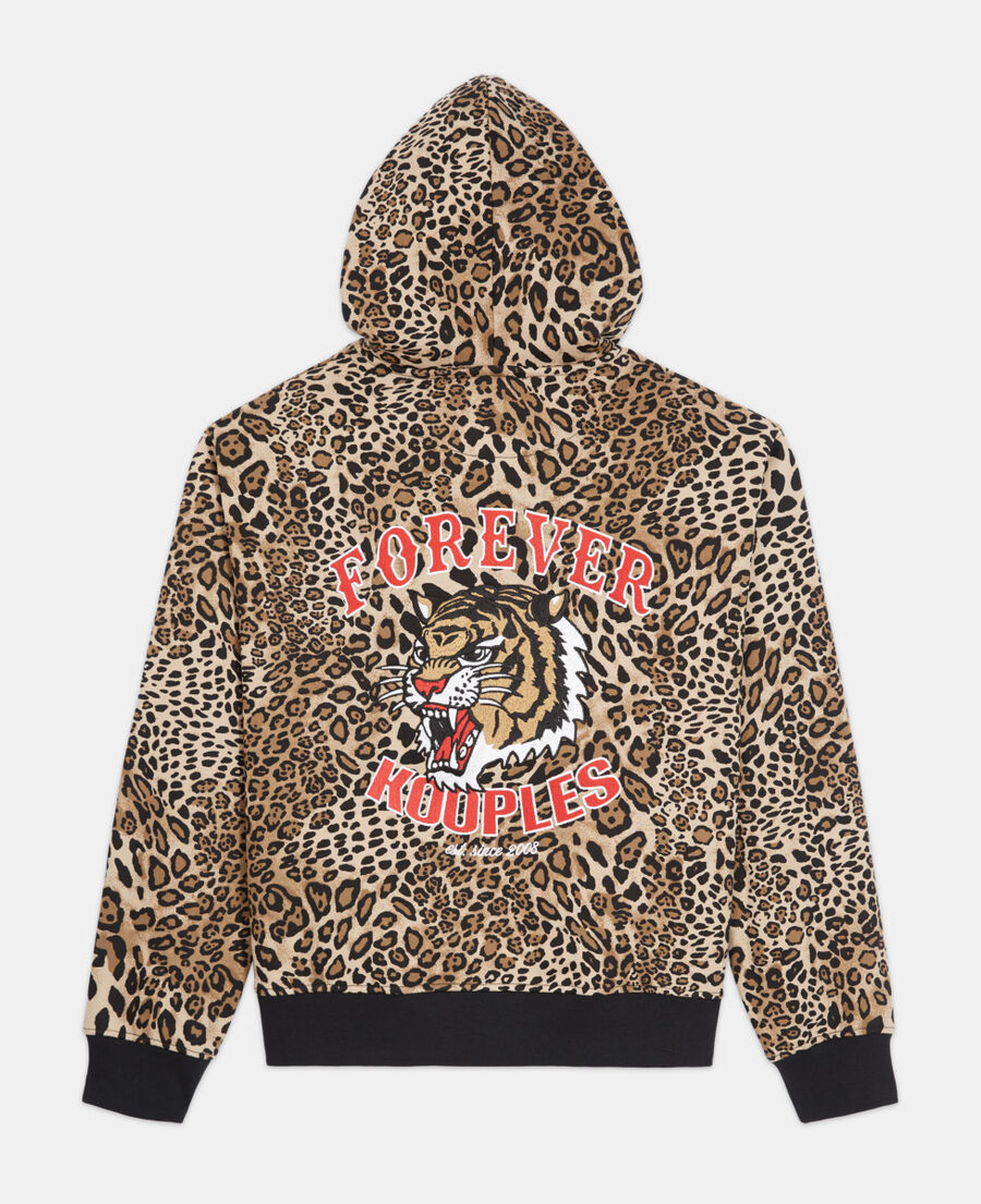 cotton sweatshirt with leopard print