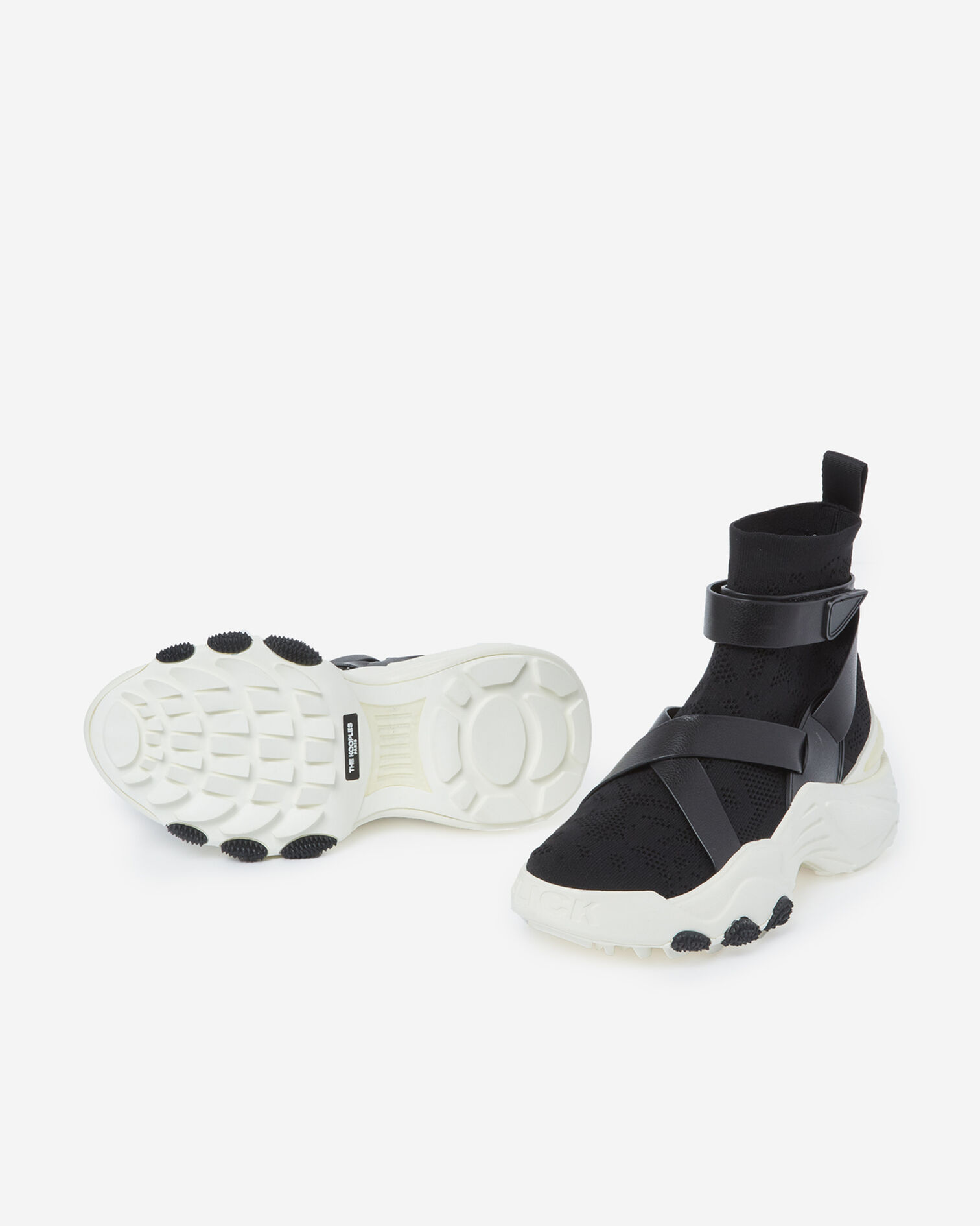 Slick chunky black high-top trainers, BLACK, hi-res image number null