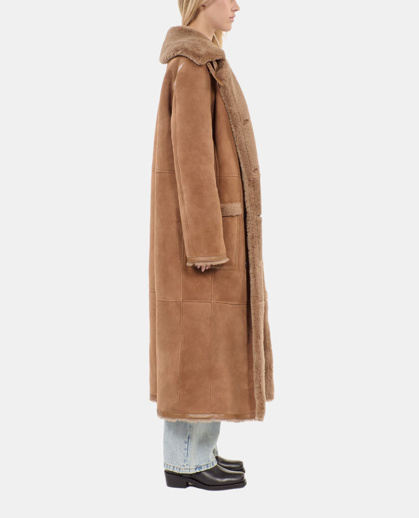 The Kooples FEMME BROWN peau lainée longue marron