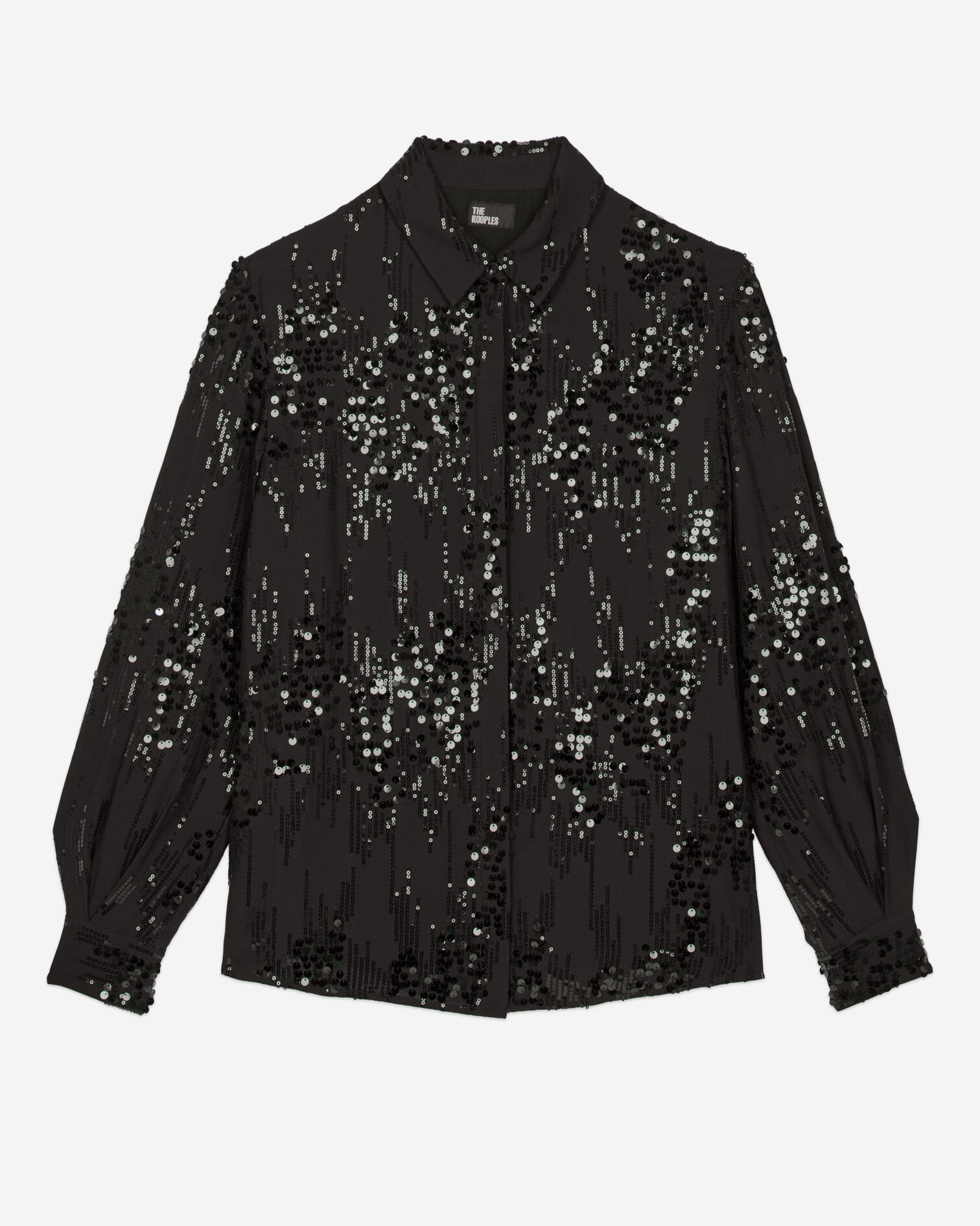 Black sequined shirt, BLACK, hi-res image number null