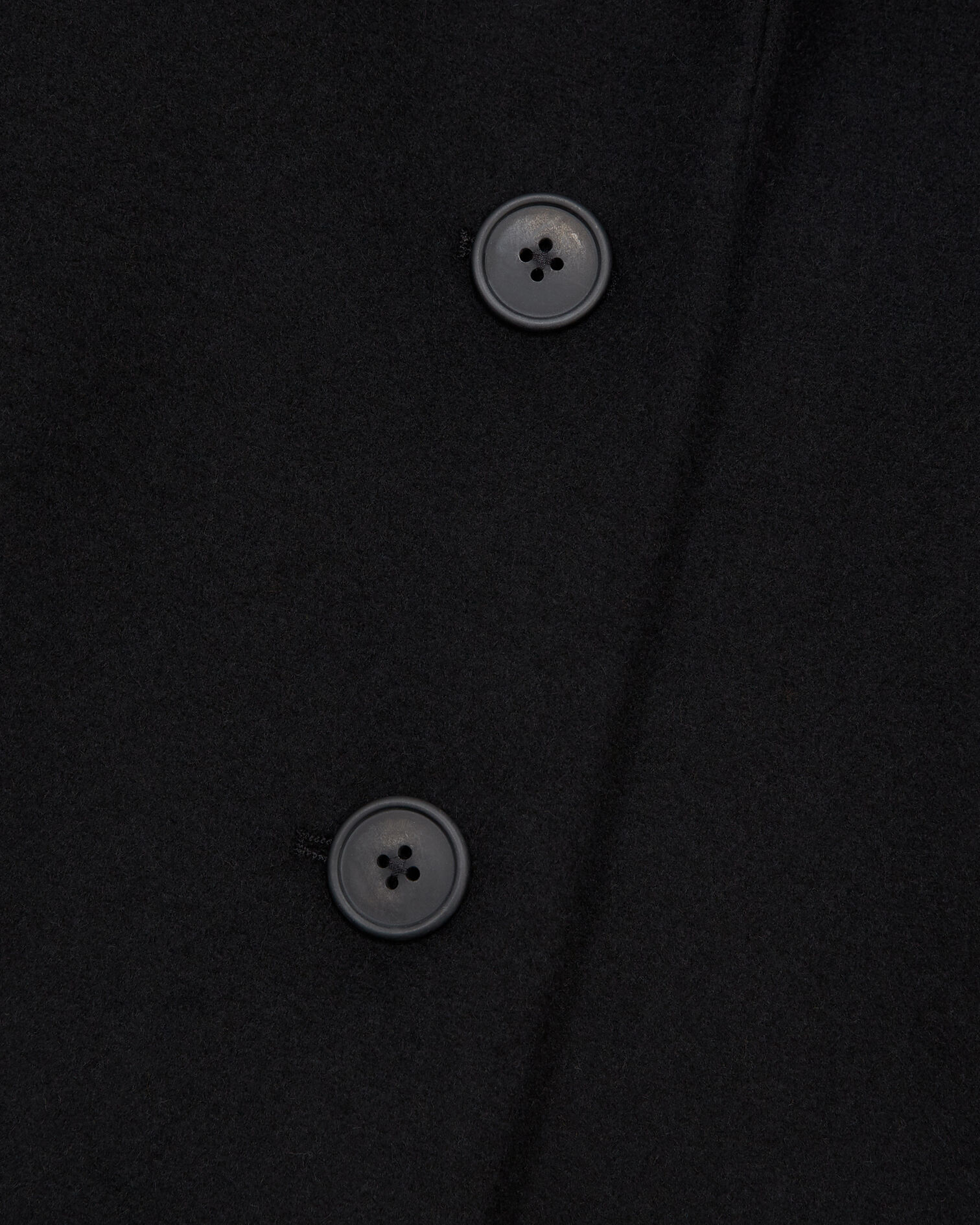 Manteau laine noir ajusté détail cuir, BLACK, hi-res image number null