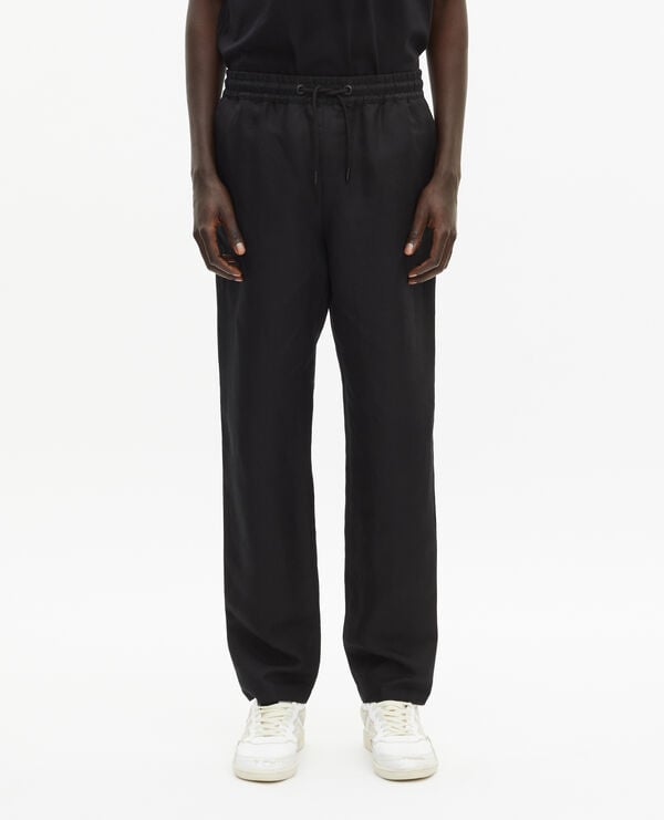 Pantalon taille élastiquée noir| The Kooples
