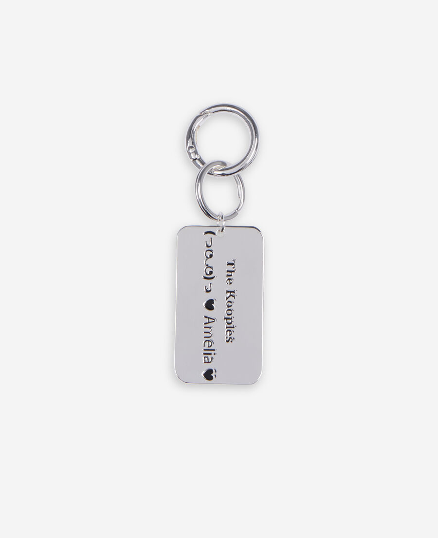 The Kooples FEMME SILVER bijou de sac plaque logo argent&eacute;e