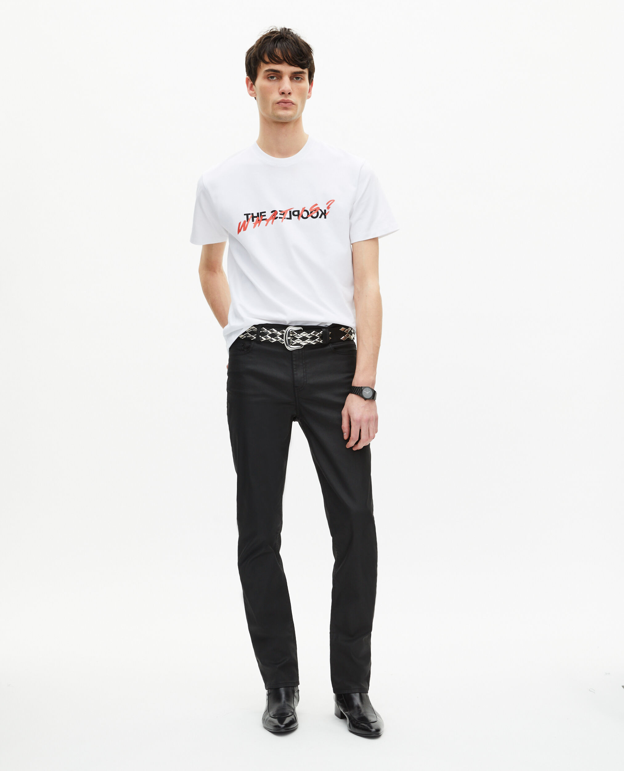 Weißes T-Shirt „What is“ für Herren, WHITE, hi-res image number null