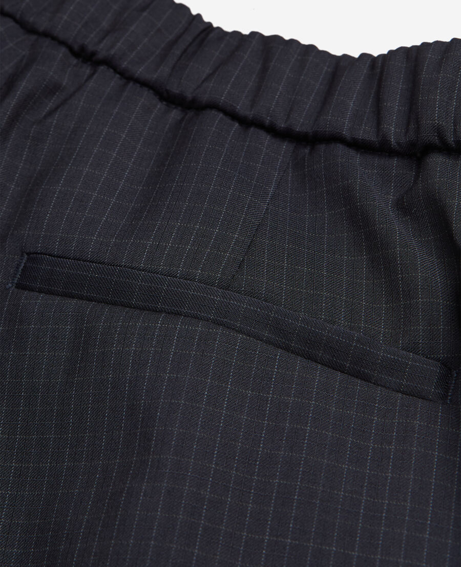pantalon de costume en laine à carreaux