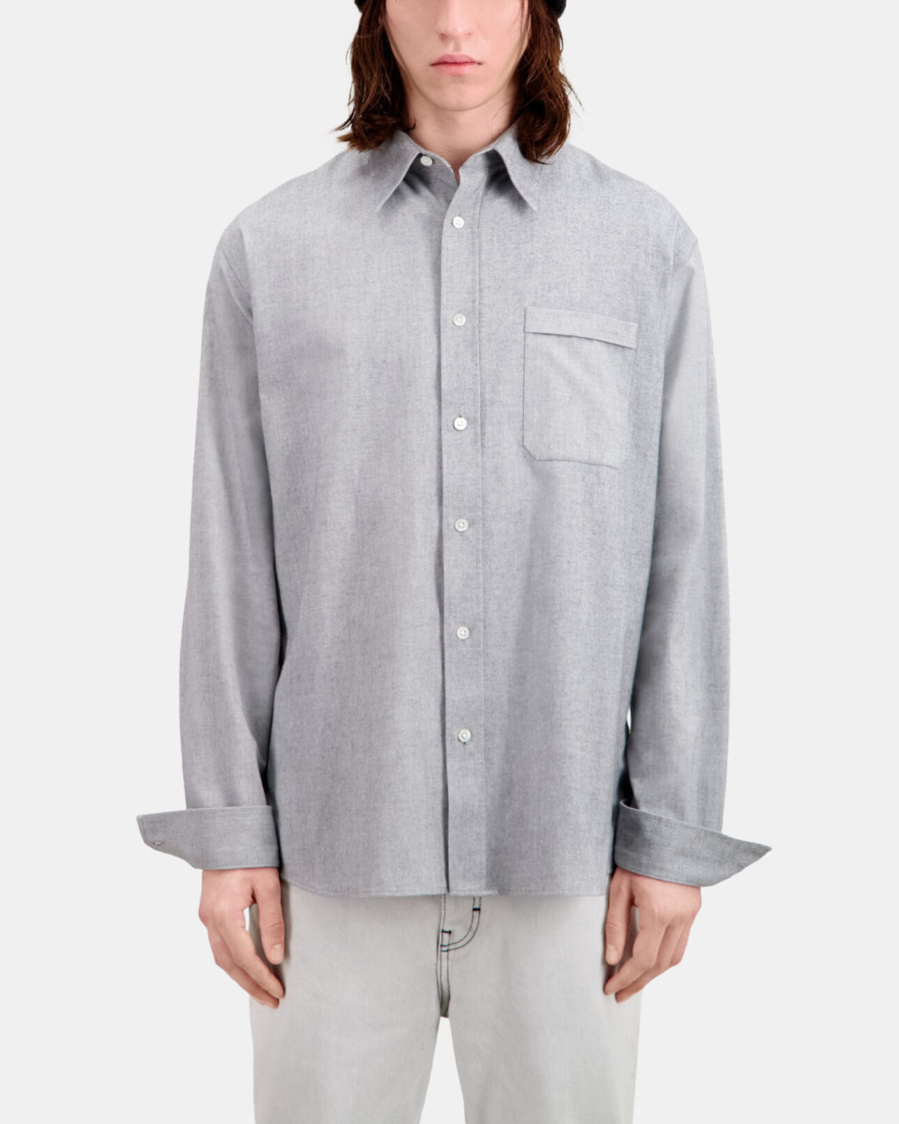 The Kooples HERREN GREY graues oxford-hemd