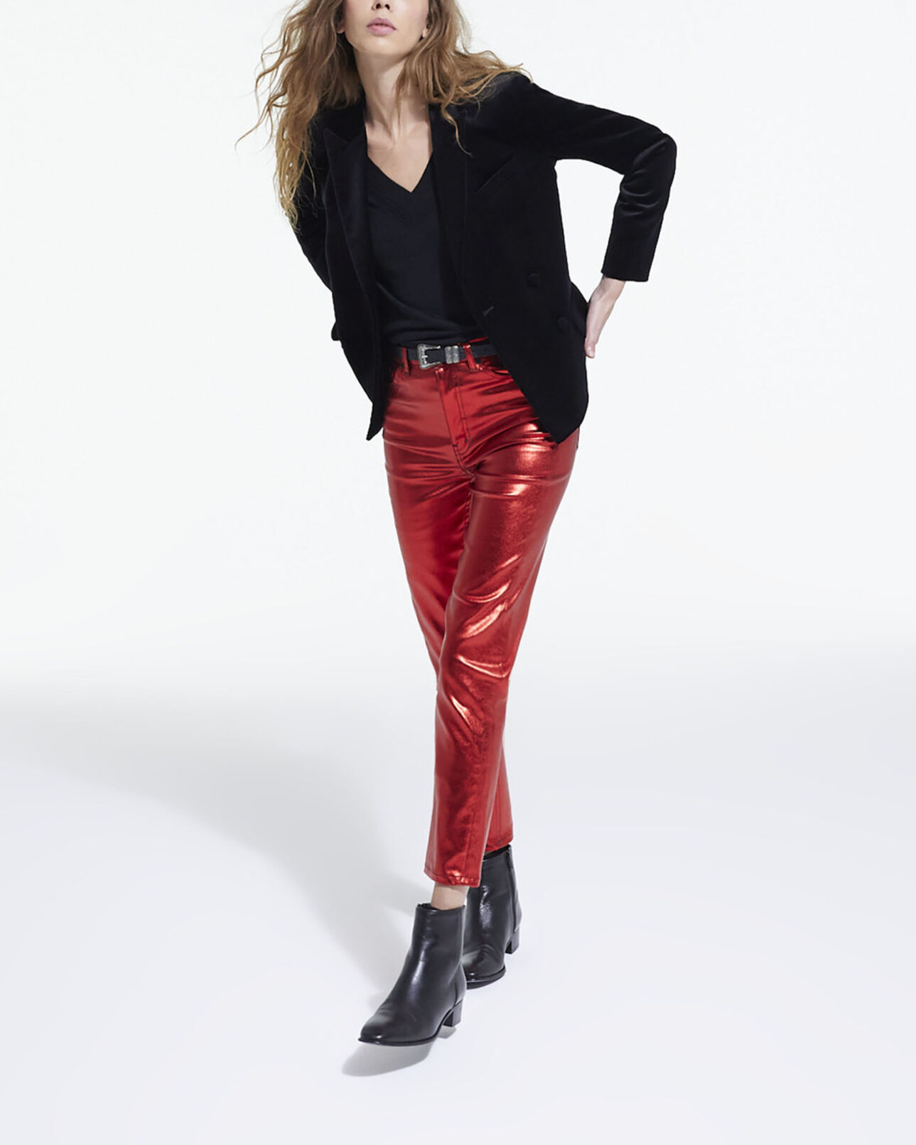 The Kooples WOMEN TANGO RED slim red jeans