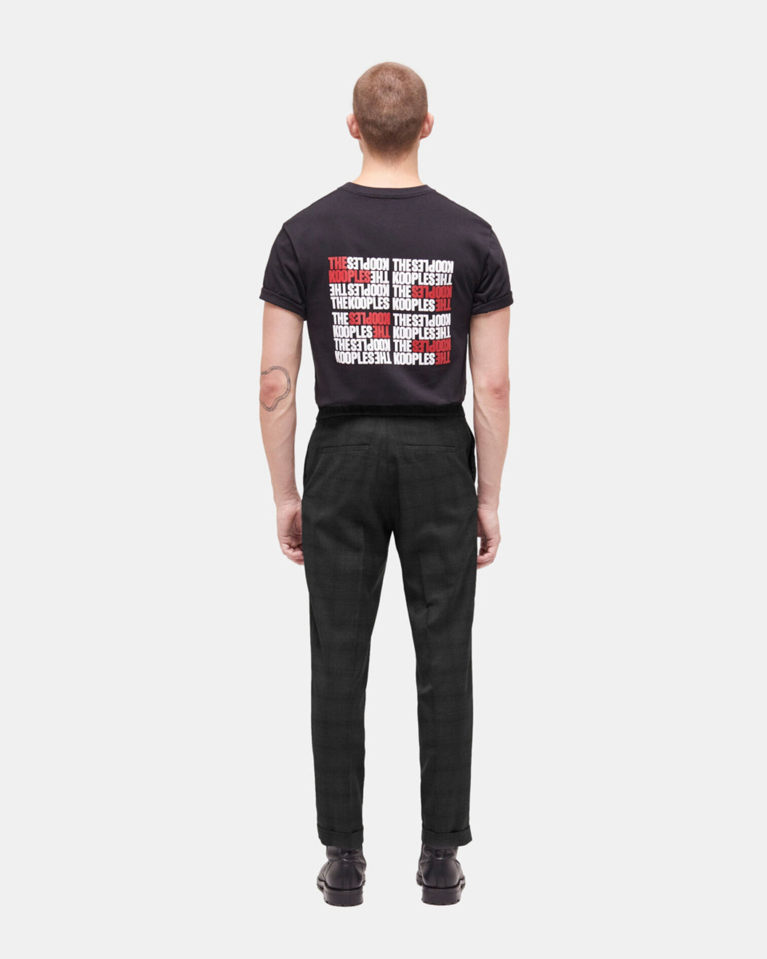 Patterned suit pants, BLACK, hi-res image number null