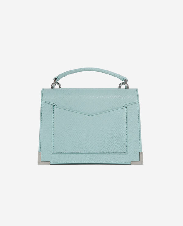 small green leather bag