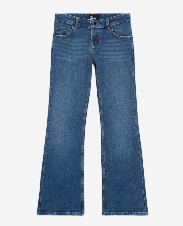 Blaue Bootcut-Jeans