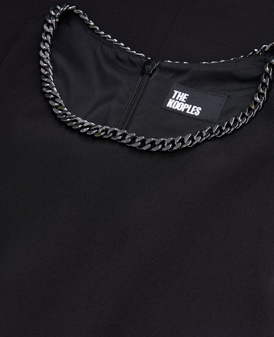 The Kooples FEMME BLACK robe courte noire en cr&ecirc;pe