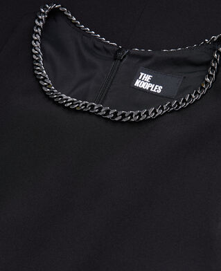 The Kooples FEMME BLACK robe courte noire en cr&ecirc;pe