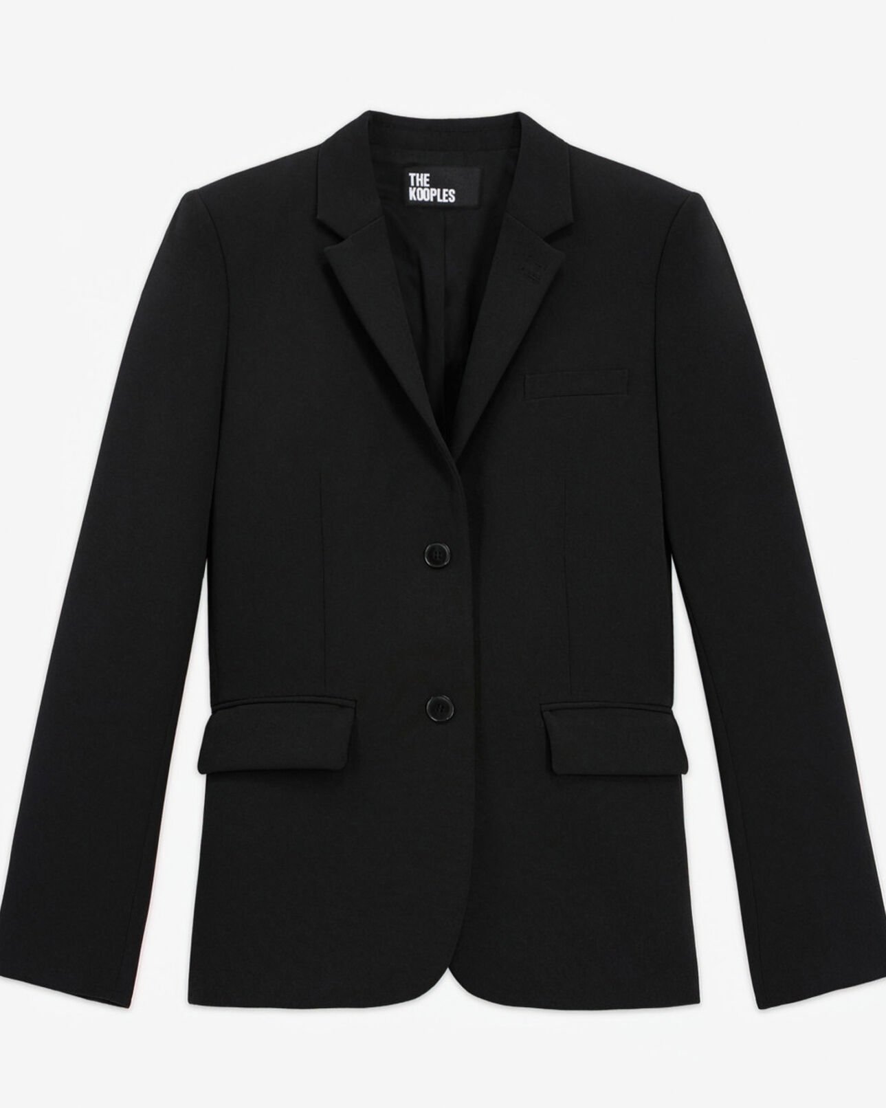 The Kooples FEMME BLACK veste tailleur en crêpe noire coupe structurée