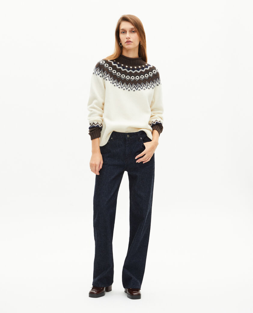 The Kooples F BLUE ELECTRIC blue raw wide-leg jeans