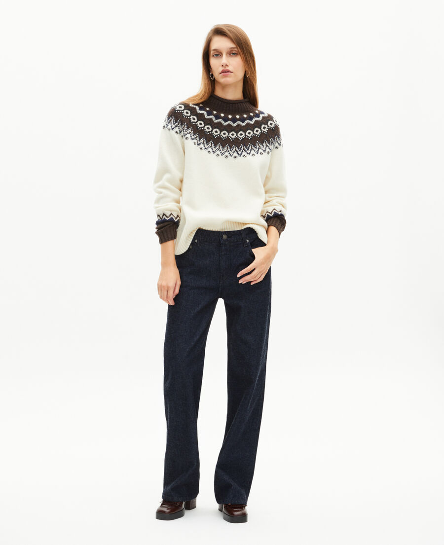 The Kooples F BLUE ELECTRIC blue raw wide-leg jeans