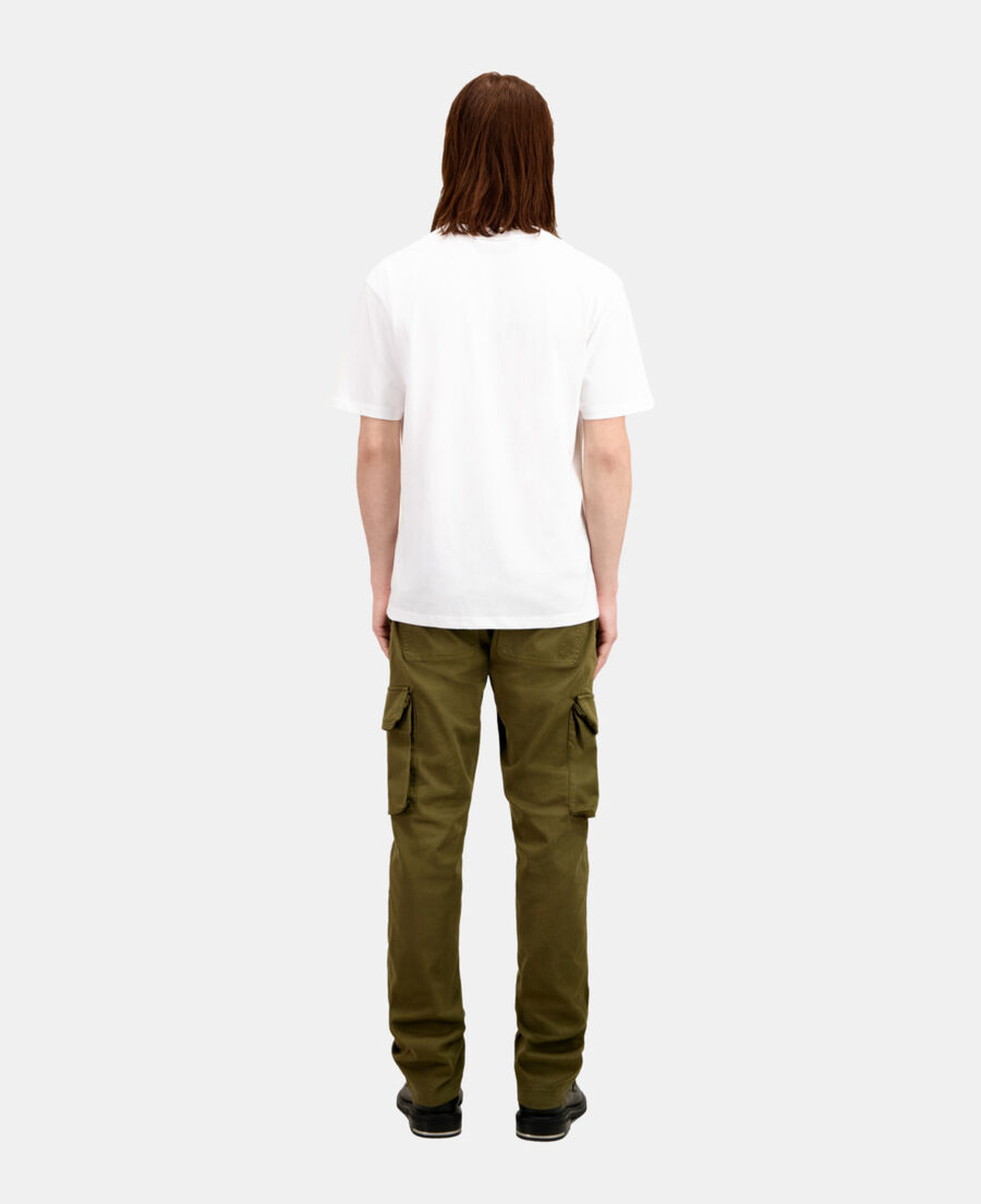 The Kooples MEN WHITE men's white t-shirt with vintage skull embroidery