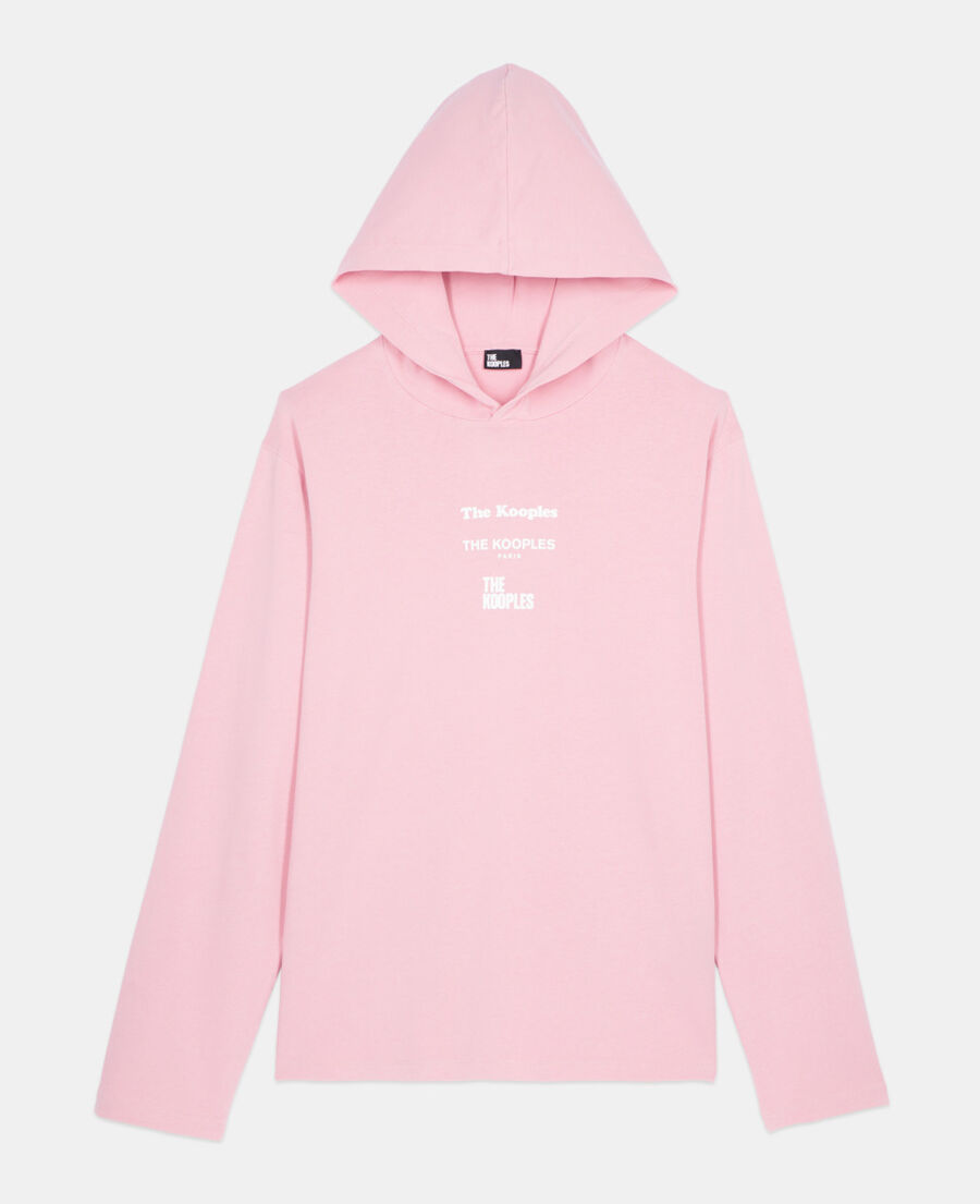 The Kooples HOMME SWEET PINK t-shirt manches longues avec sérigraphie rose
