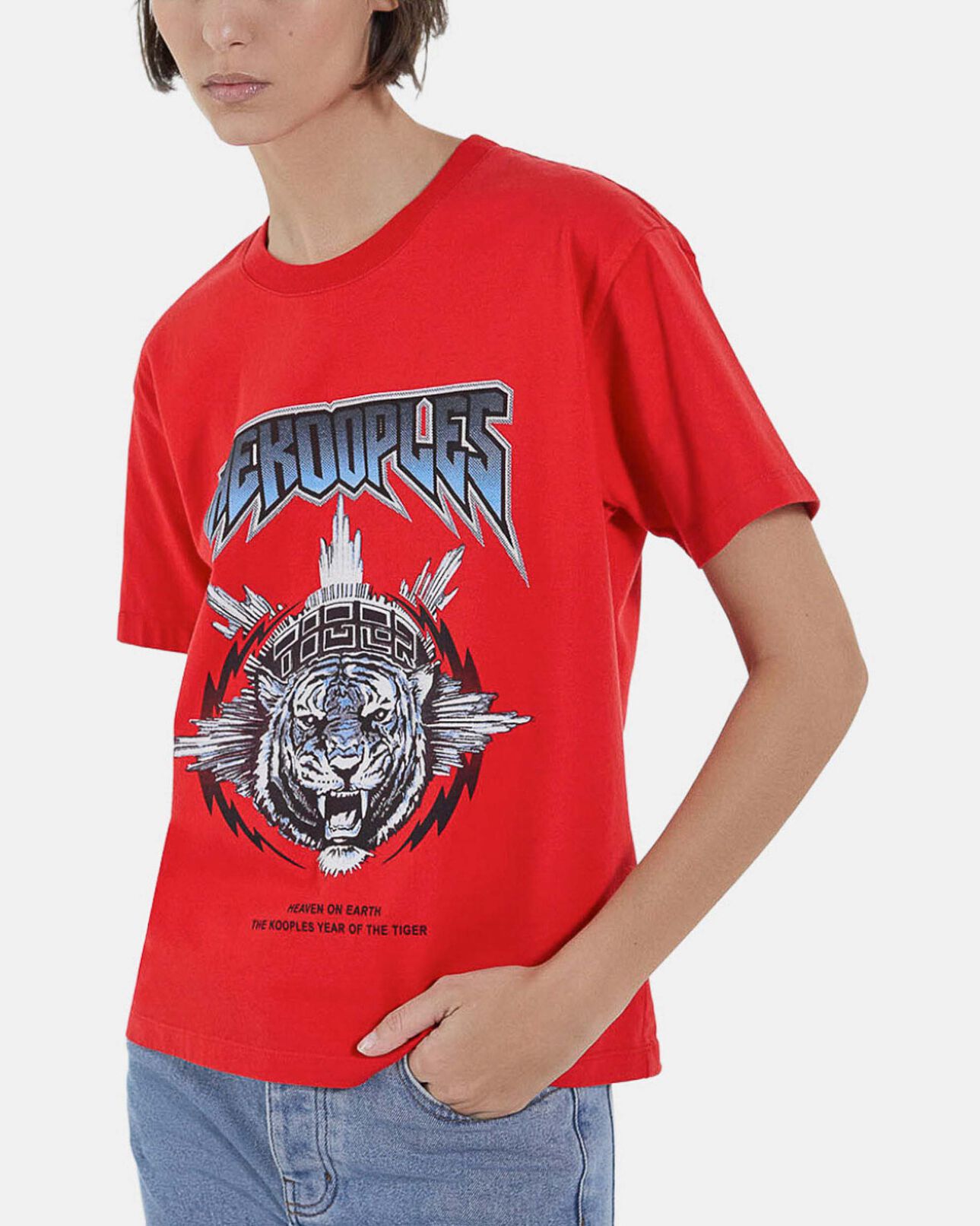 The Kooples DAMEN RED t-shirt tiger