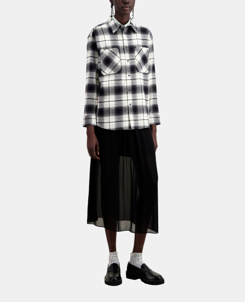 The Kooples FEMME BLACK WHITE surchemise à carreaux noirs et blancs