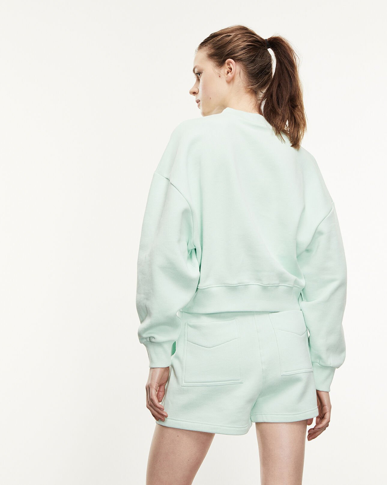 The Kooples WOMEN MINT green sweatshirt with embossed wavy logo