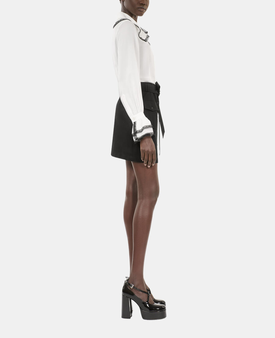 The Kooples WOMEN BLACK short black skirt