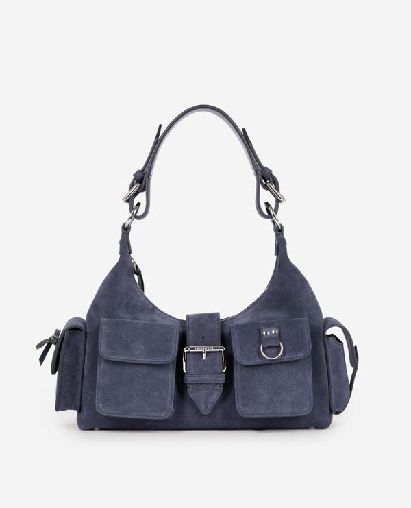 The Kooples WOMEN NAVY amelia bag in navy suede