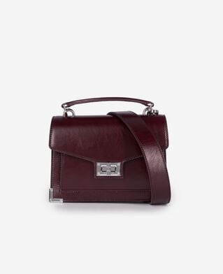 The Kooples WOMEN BORDEAUX emily small bag in burgundy cracked leather