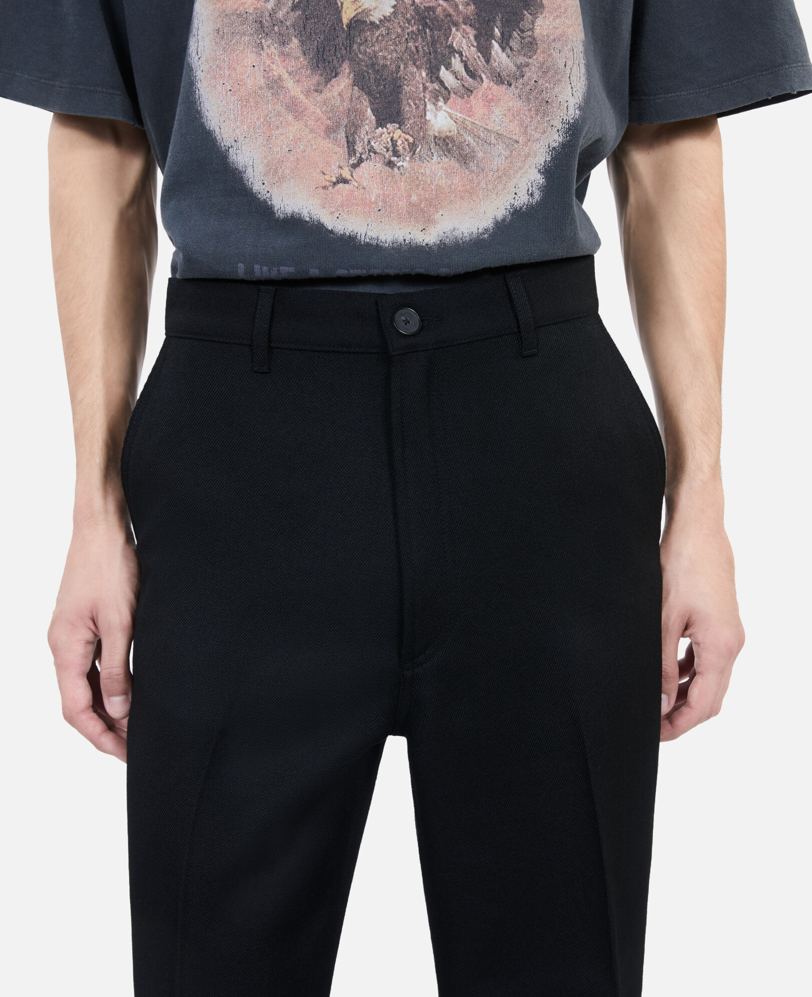 The Kooples MEN BLACK black wool trousers