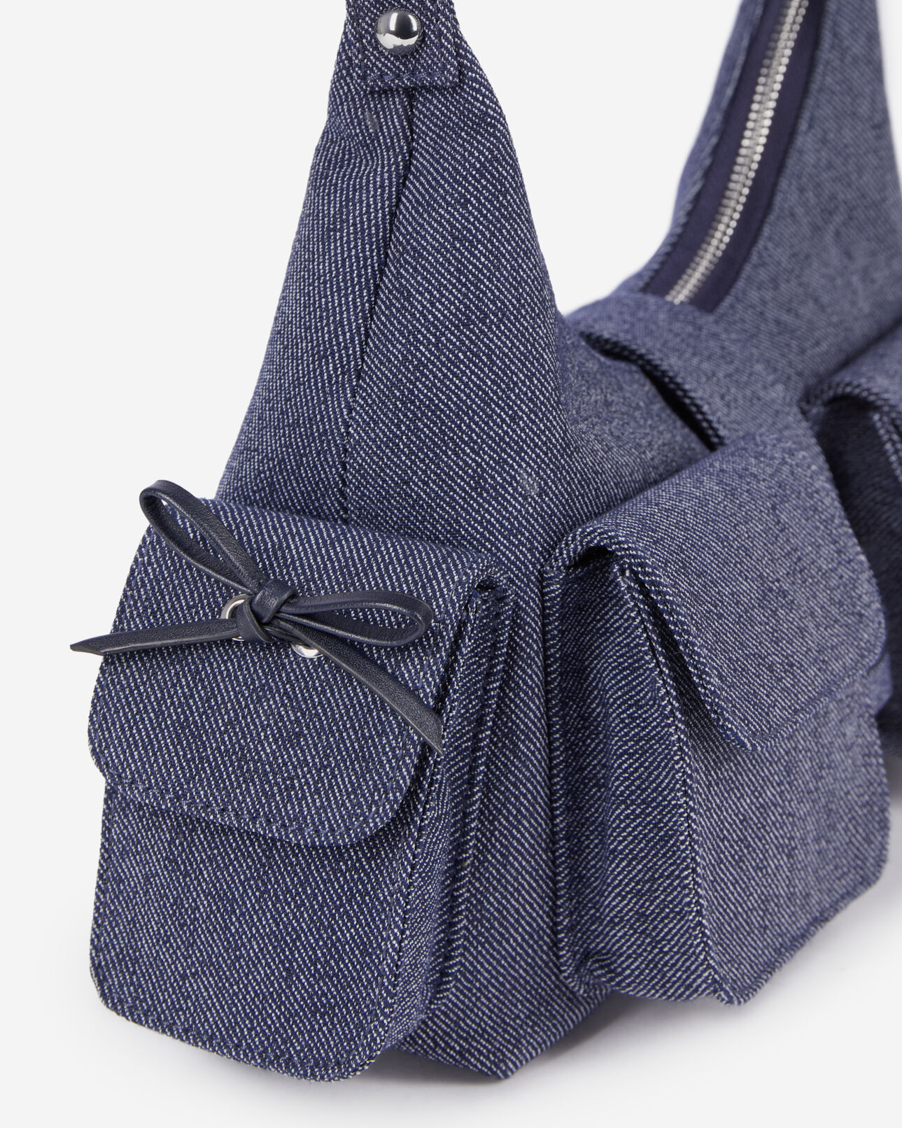 The Kooples FEMME USED RAPIECE sac amelia en denim bleu