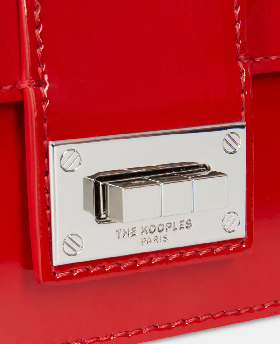 pochette emily small en cuir rouge
