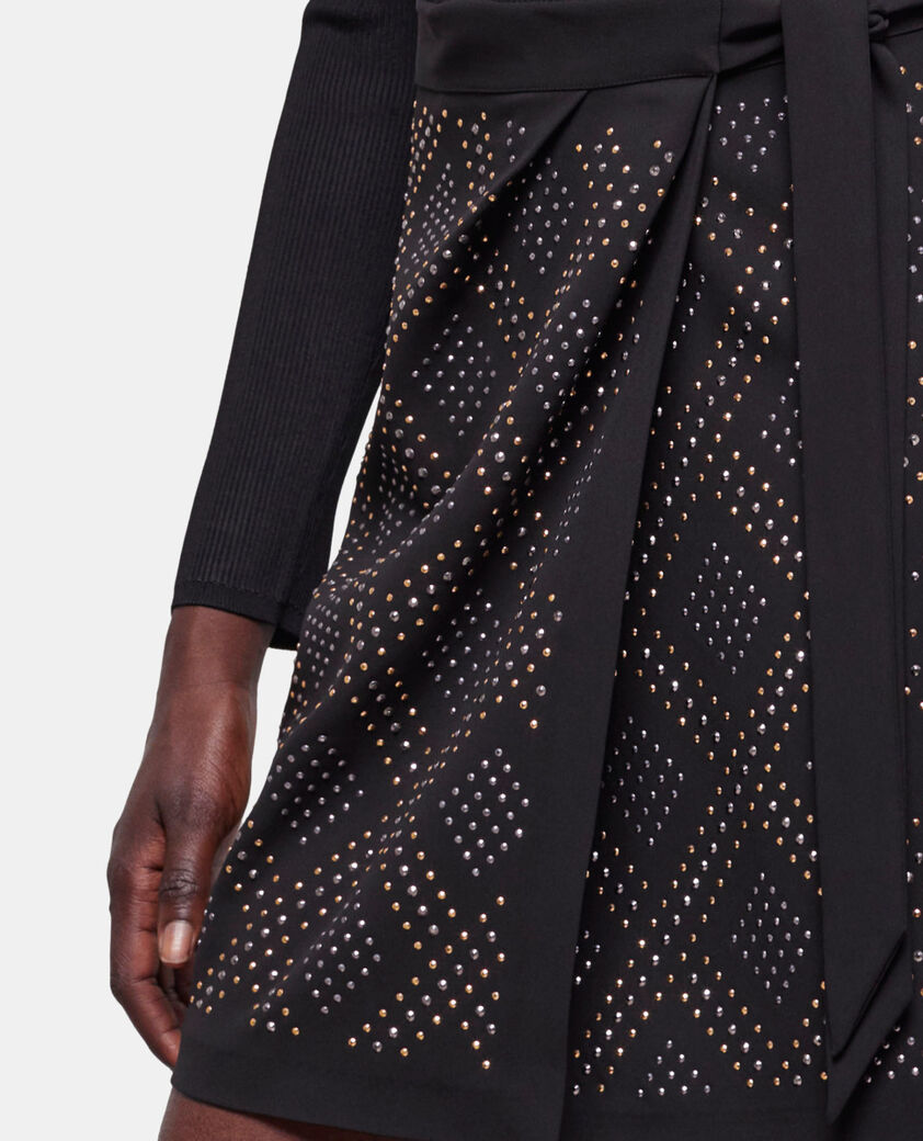 The Kooples FEMME BLACK jupe courte portefeuille noire