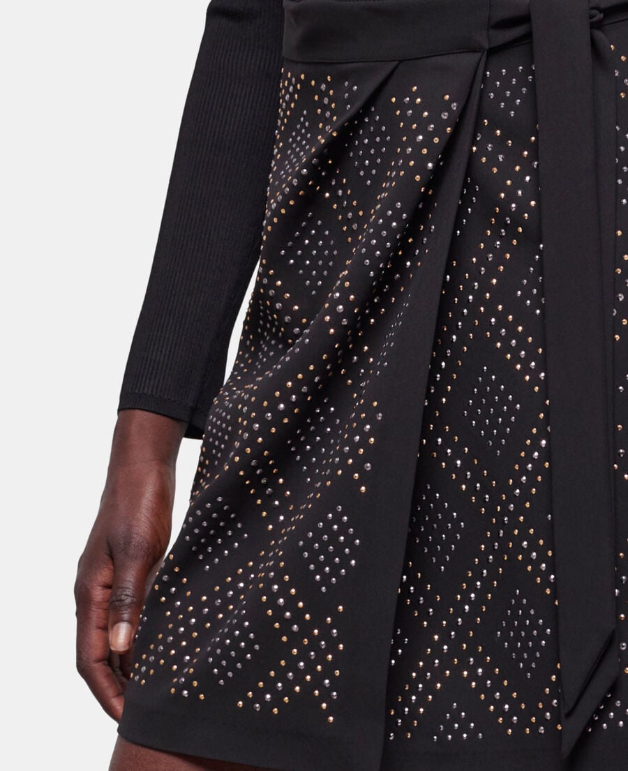 The Kooples FEMME BLACK jupe courte portefeuille noire