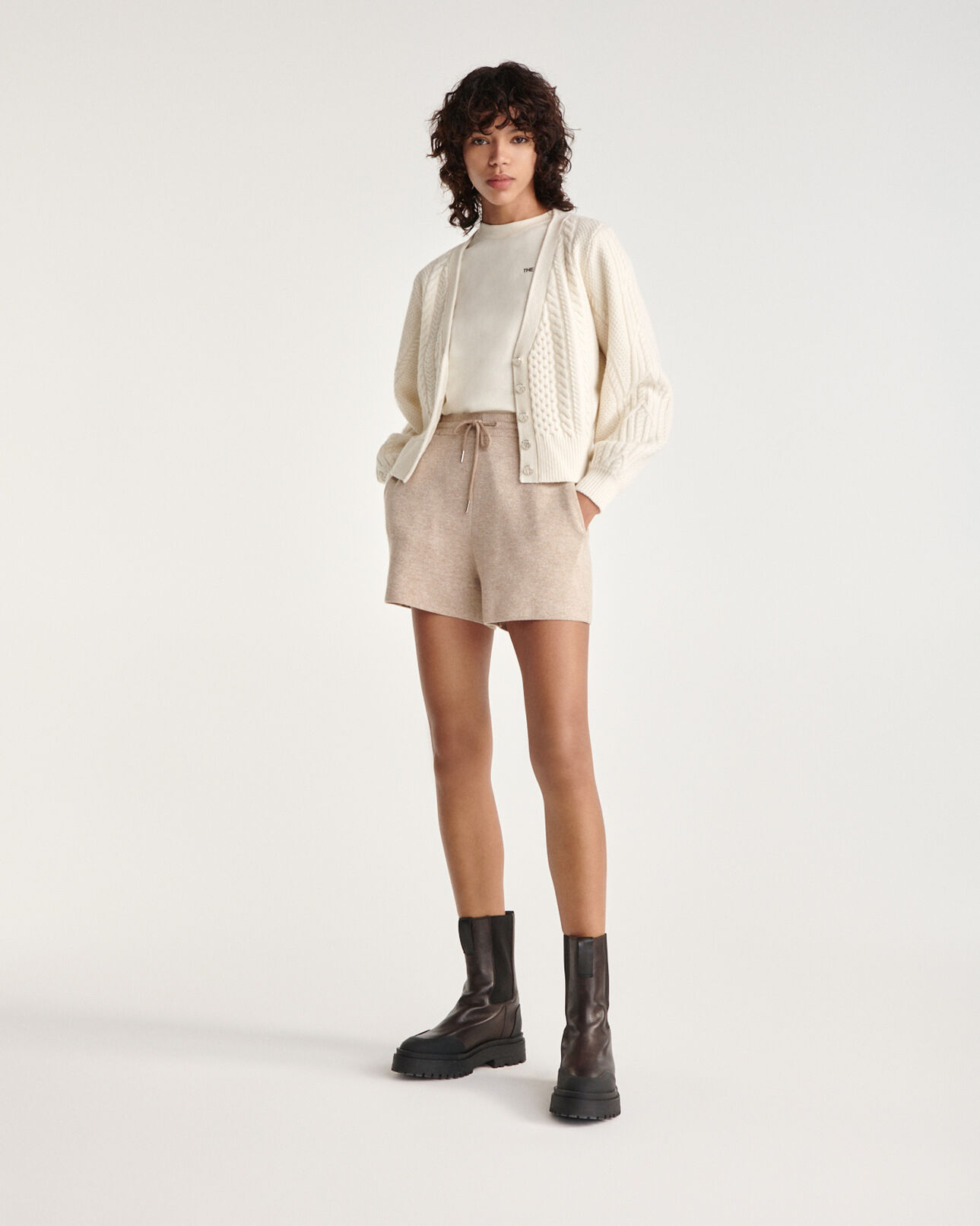 The Kooples DAMEN ECRU cardigan wolle ecrufarben schmuckknöpfe
