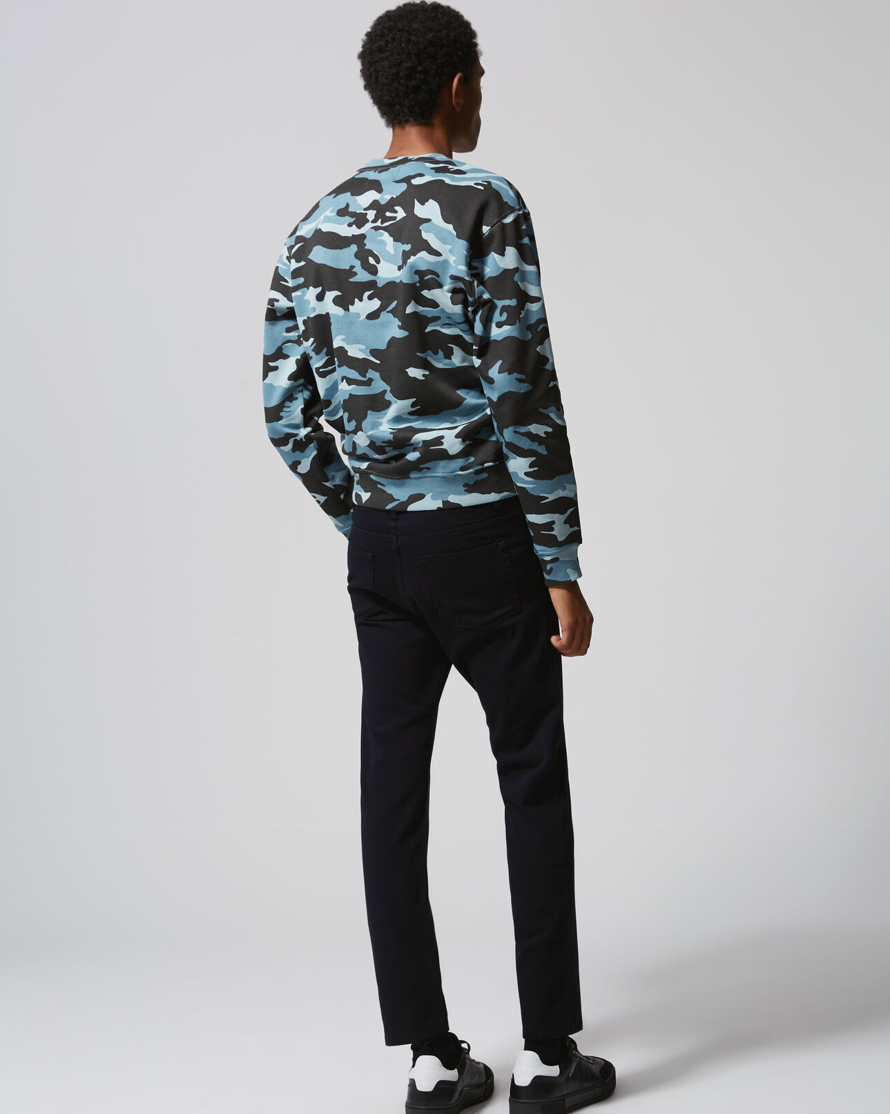 The Kooples MEN NAVY denim-effect navy blue chinos