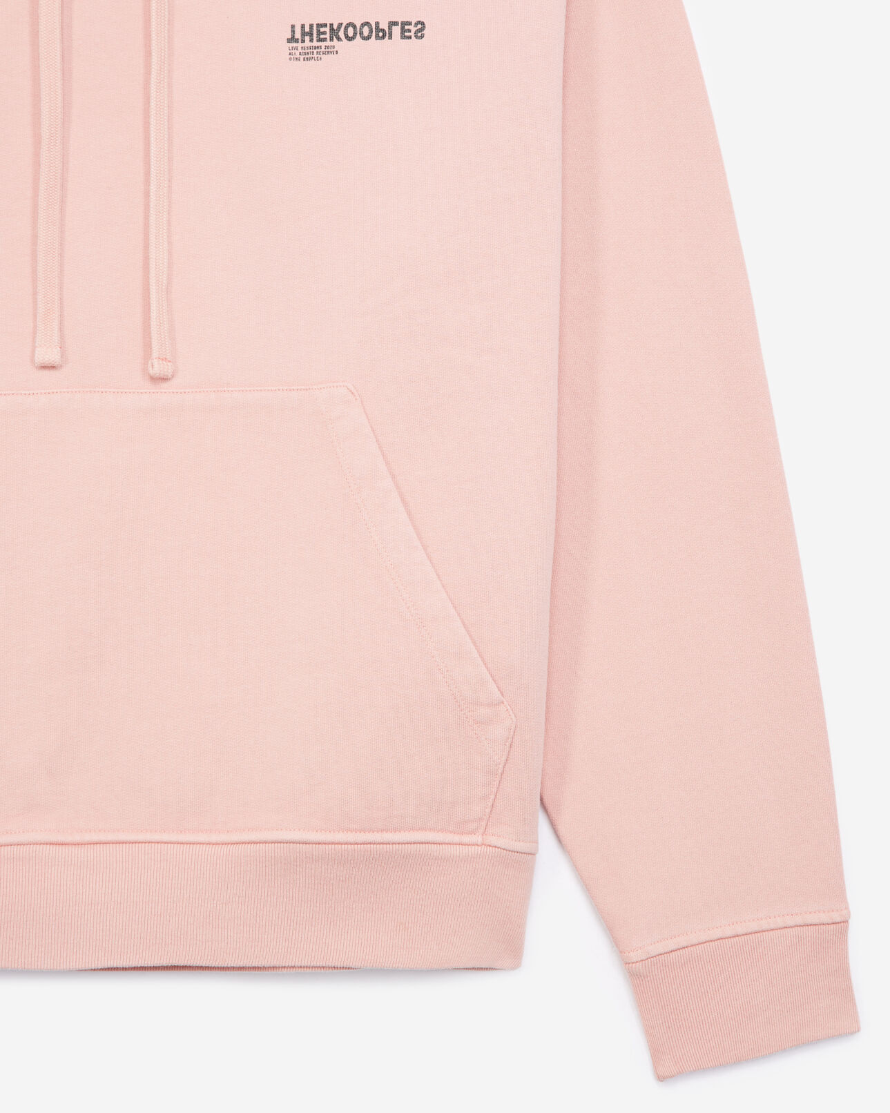 The Kooples HOMME LIGHT PINK sweat à capuche rose brodé the kooples