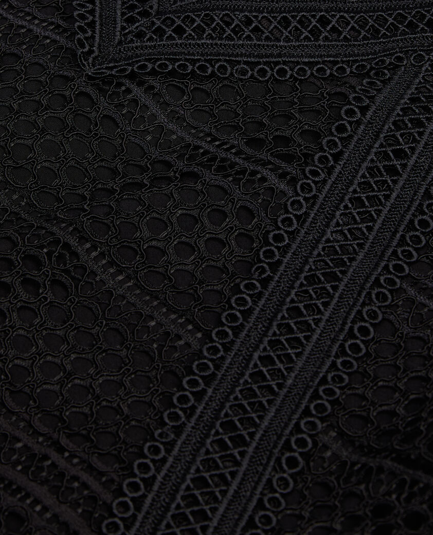 The Kooples FEMME BLACK top en guipure noir