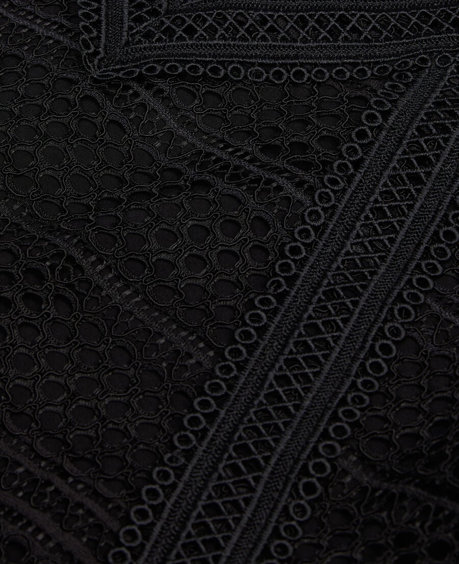 The Kooples FEMME BLACK top en guipure noir