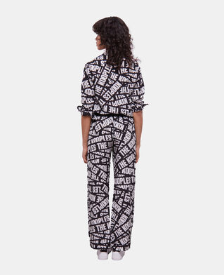 The Kooples F BLACK / WHITE pants with tape logo