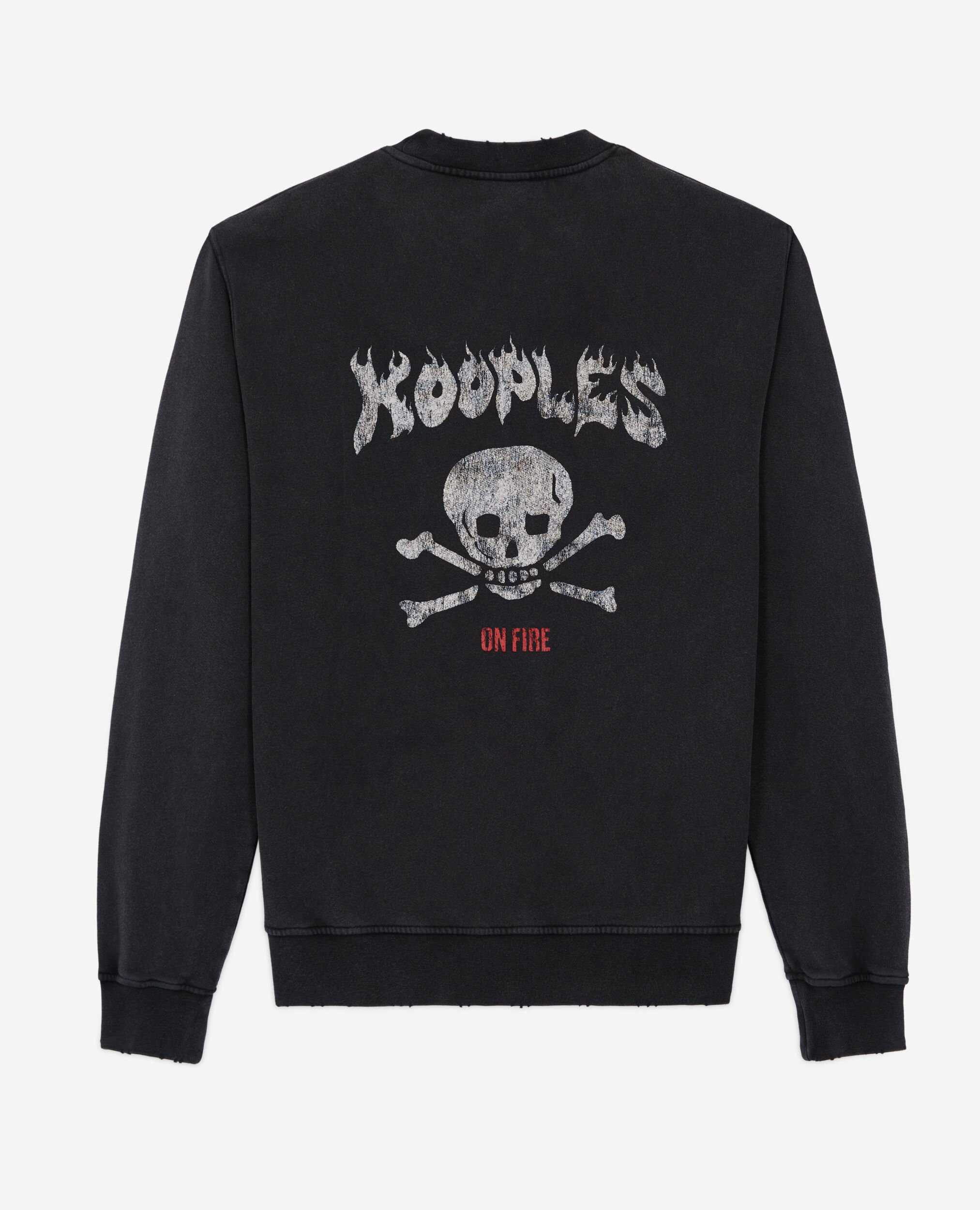 Black screen print sweatshirt, BLACK WASHED, hi-res image number null