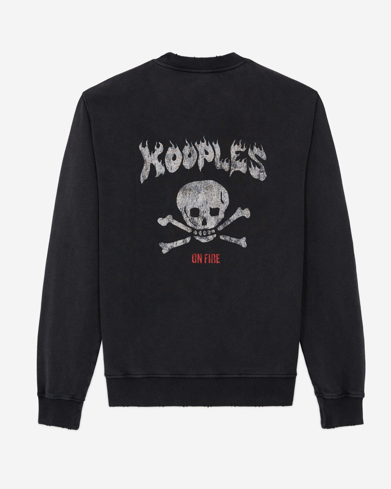 The Kooples HOMBRE BLACK WASHED sudadera serigrafiada negra