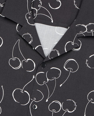 The Kooples HOMME BLACK chemise manches courtes avec imprimé cerise
